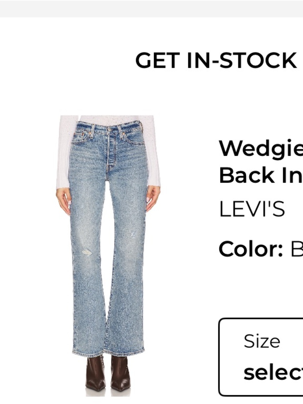 Levi's Light Blue Wedgie Bootcut Jeans
